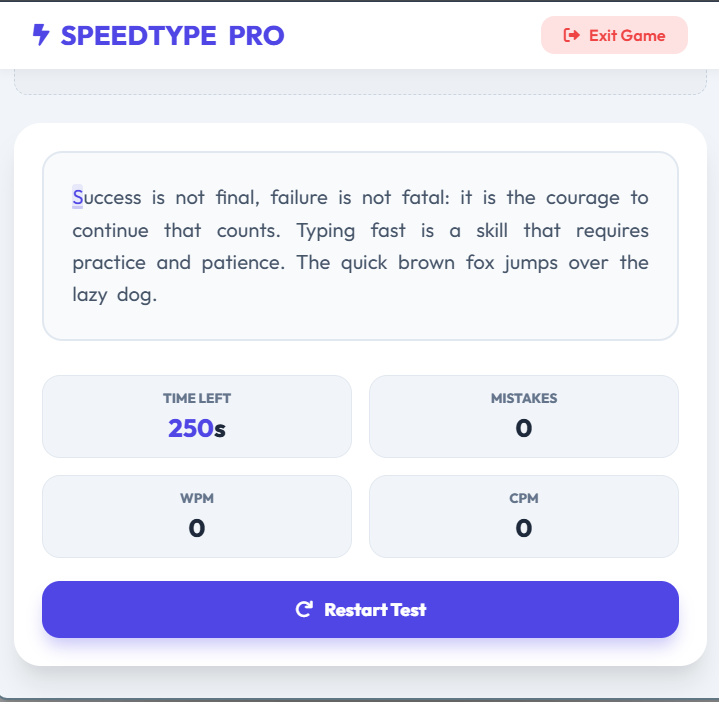 Typing Speed Test Free Online Game